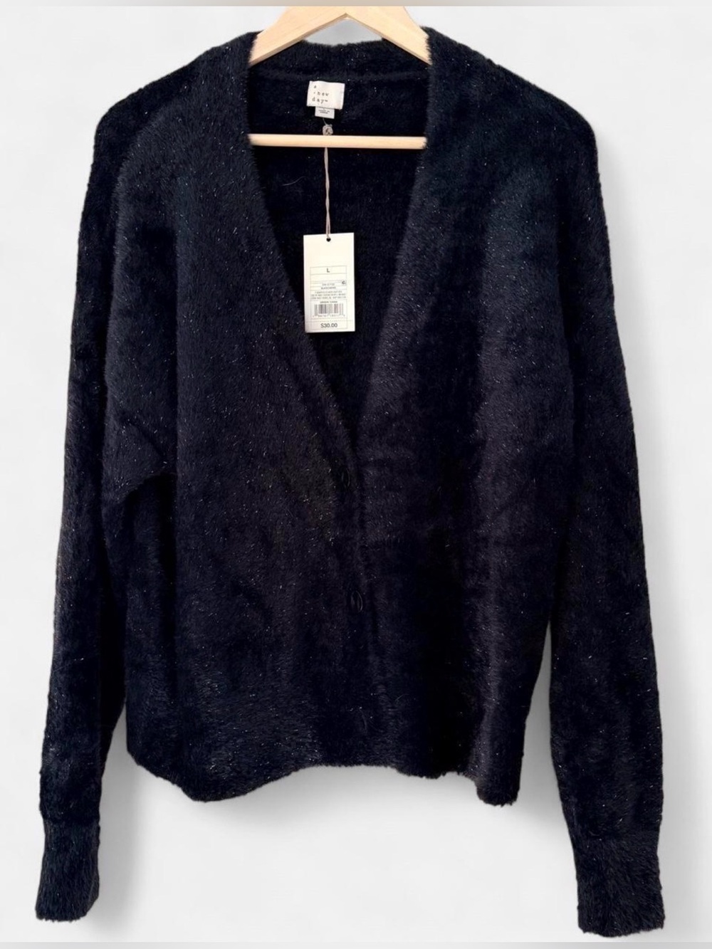 A New Day Brushed Cardigan w metallic sparkles